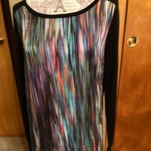 Trouve sweater navy with silk abstract front size M